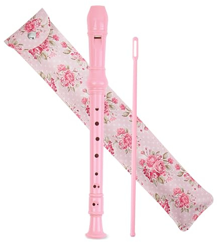 Czzmy Sopran Blockflöte für Kinder, Anfänger, süße Sopranflöten, 8 Löcher, mit Reinigungswerkzeug, Geschenk für Kinder, Anfänger, professionelle Spieler (2 - Rosa)