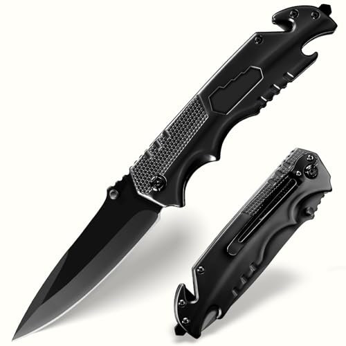 Plys Camping Klappmesser Edelstahl Messer: Tragbare Outdoor Folding Messer Schwartz