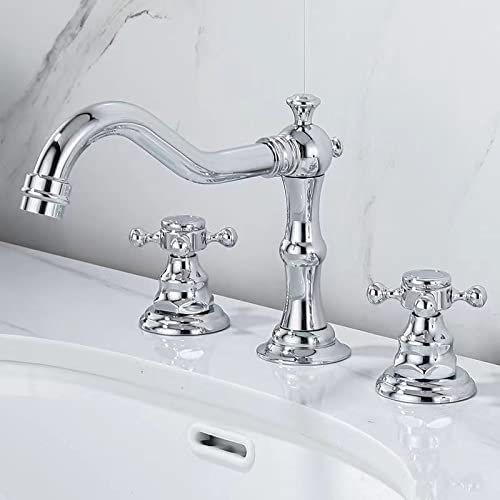 Dreiloch-Waschtischarmatur, warme und kalte Handwaschbecken, Doppelgriff, geteiltes dreiteiliges Set