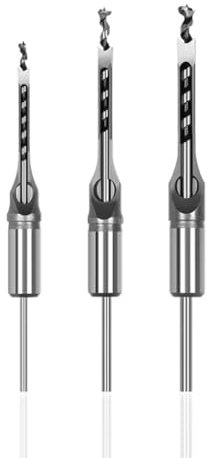 QZHDX Set Completo di Punte per Trapano a Foro Quadrato per Lavorazione del Legno | Maggiore nitidezza ed efficienza | Punte per Trapano per Legno (da 1/4 a 3/8), A00021-0