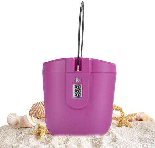 Tragbare Schlossbox für , tragbare Reisebox mit abnehmbarem Kabelgriff, 2 l Schlüsselschlossbox, Sicherheitsschloss, sichere Outdoor-Passwort-Strandbox für Reisen