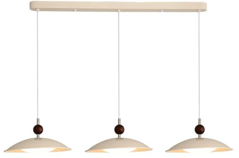 Lámpara colgante de platillo volador blanco, lámpara colgante de metal de 3 cabezas con pantalla acrílica, lámparas colgantes de iluminación para comedor - 54 W - 3 modos de color, luces de techo de e