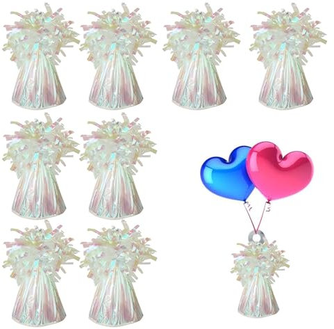 Chovbe Balloon Weights 8 Pack –150g Iridescent Helium Balloon Weights, Weights for Balloons for Birthdays, Weddings, Parties