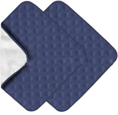 YIJIEHH Wasserdichte, wiederverwendbare Sitzpolster, saugfähige Inkontinenz-Stuhlpolster, 2 Stück, wasserdichte Stuhlschoner, 55,9 x 53,3 cm, für Senioren und Erwachsene, Unterpolsterschutz, Blau, 56
