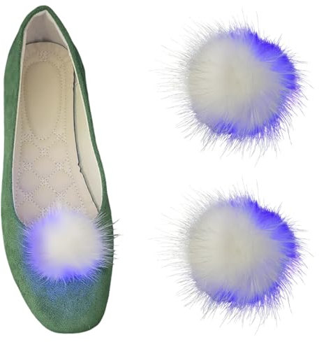 luchike Halloween-Schuhclips für Damen, Kleiderschuhe, Weihnachten, Feenkostüm, Zubehör, Halloween-Kostüm, Pompon, 4 cm, 2 Stück, Einheitsgröße, Baumwolle, Kein Edelstein