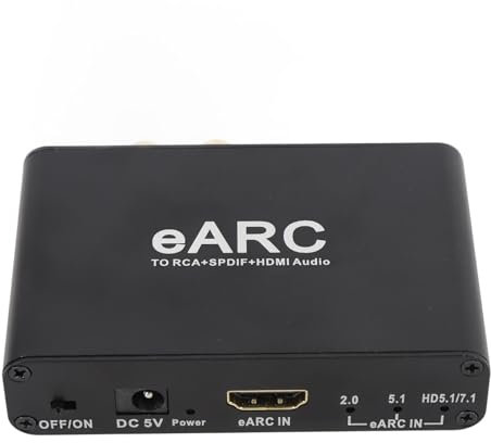 Extracteur Audio EARC, Convertisseur Audio EARC 192 KHz vers HDMI Optique/SPDIF L/R, Extracteur de Son AUX 3,5 Mm, Adaptateur Audio HDMI EARC/ARC vers Optique pour Amplificateur