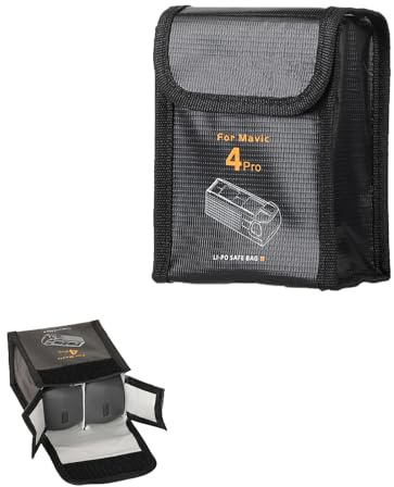 CERFFOOL Lipo Batterie Coffre-Fort Sac pour DJI Mavic 4 Pro Lgnifuge Antidéflagrant Housse Boîte de Rangement Chargement Sécurisés Sac de Rangement Accessoires pour Drone (pour 2 Batteries)