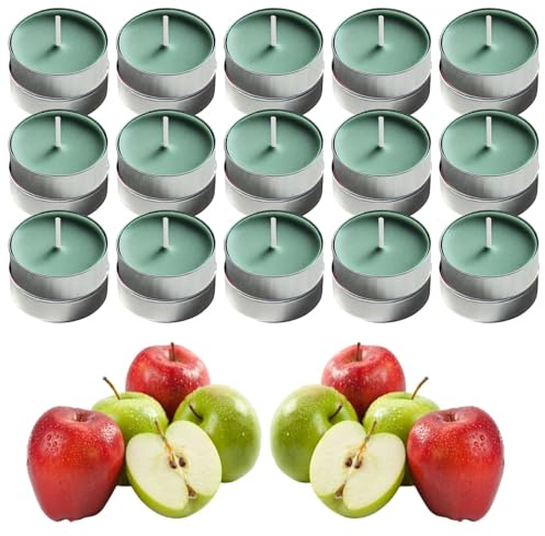 Scented Tealight Candles - Orchard Apple - Up to 4 Hour Burn - 30 Pack Pink Tea Lights