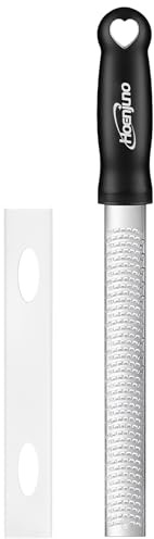 Hoenjuno Premium Zester Reibe mit Rasiermesserscharfe Edelstahlklinge für Parmesan, Zitronen, Muskatnuss und so weiter, spülmaschinenfest Zester