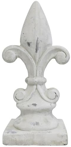 Small-Preis Gartenstatue Lilie aus Zement - Gartendeko wetterfest in Creme - Gartendekoration für Garten & Terrasse - Größe 14,5x11,5x34 cm - Hochwertige Gartenfigur