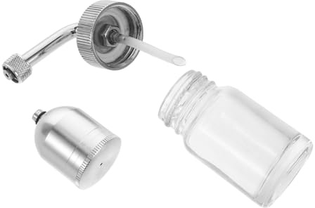 FOMIYES 2 Stück Teiliges Airbrush Farbdosen aus Glas und Metall Korrosionsbeständige Nachfüllbare Farbtöpfe mit Sicherem Deckel für Präzises Malen und Schnelles Wechseln zum Mischen von