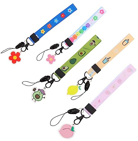 Gatuida 5 piezas Cordón para Teléfono Móvil Pulsera de Muñeca Decorativa Cuerda Colgante Corta para Smartphone Diseño Estilizado y Fácil Instalación Compatible con Fundas Comunes