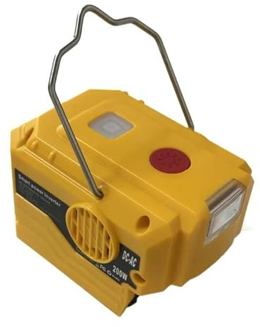 Inversor Onda Pura Inversor Generador CA 220V Inversor Corriente LED Adaptador Acampar Al Aire Libre Fuente Alimentación Herramienta para Batería Iones Litio(Amarillo)