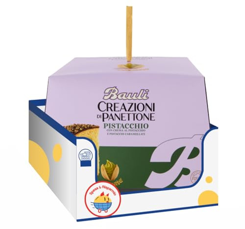Bauli Il Panettone al Pistacchio – Creazioni di Panettone – Dolce farcito con Crema al Pistacchio – 750g (1 pezzi)