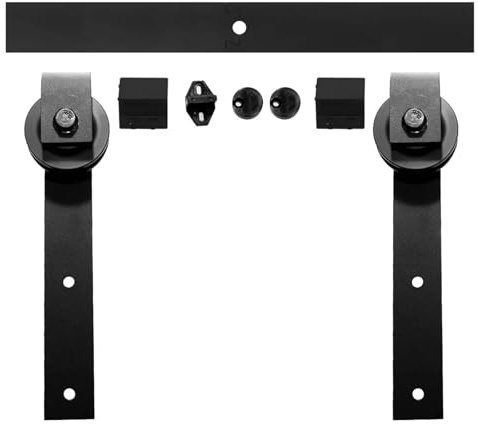 Sliding Or Hardware Kit Black Hanging Rail Cabinet Door 183CM/200CM for Single Replacement Accessories(6FT (183CM))