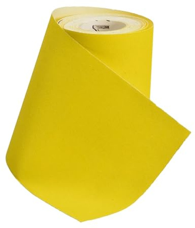 kesurpae Papel de lija de óxido aluminio, duradero para madera, plástico, vidrio, metal, muebles, húmedo y seco, grano grueso, para acabados, Amarillo, grano 120