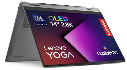 Lenovo Yoga 7i 2in1 Aura Edition Laptop | Copilot+PC | 142.8K WUXGA OLED Touch Display | Intel Core Ultra 7 355 | 32GB RAM |1TB SSD | UMA Intel Grafik | Windows 11 | QWERTZ | Grau| 3 Monate Prem.Care