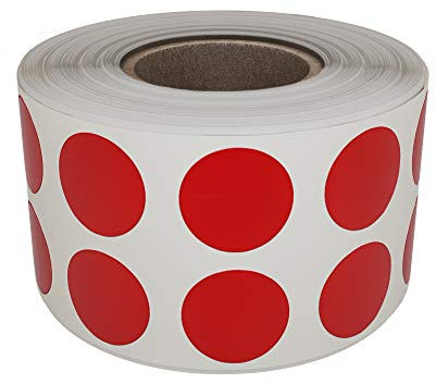 Sticker Rot 13 mm runde Aufkleber – 1,3 cm Klebepunkte 1080 Stück von Royal Green