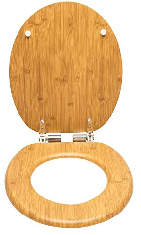 eSituro WC Sitz mit Absenkautomatik, Stabile Toilettendeckel für Badinstallationen,MDF Holzkern,Einfache Montage Toilettensitz,Hochwertige Wc Deckel Klobrille