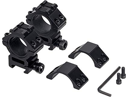 FOCUHUNTER Profil Moyen 1,1 Anneaux Scope Montage - 30mm/25.4mm Lunette de Visee Montage Adapter Weaver/Picatinny Rail (20mm)