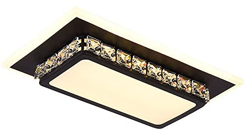 WFZRXFC Lámpara de techo LED de montaje empotrado con rectángulo creativo moderno 3200K / 4000K / 6000K Lámpara de techo ajustable con borde decorativo de cristal Iluminación de techo para pasillos, p