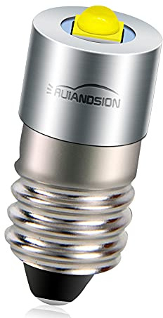 Ruiandsion Ampoule LED E10 6-24 V sans polarité 372 lm Blanc Lampe de rechange pour lampe de poche vélo Lampe de travail Lot de 1