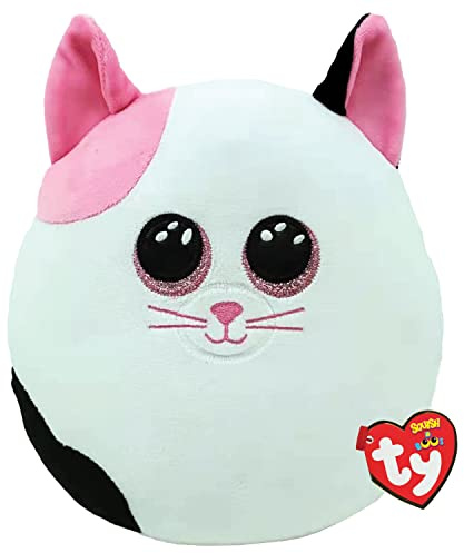 TY - Squish a boos - Coussin Peluche Muffin Le Chat, Blanc/Noir