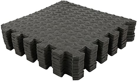 Tapis Sport, Tapis de Sol, Dalles en Mousse, Yapis pour équipements de Fitness, 30 * 30 * 1 cm, EVA, étanche, Antidérapant, Réduction du Bruit (16PCS)