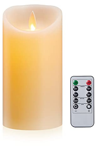 Candele LED, Candele Batteria, 10cm Alimentazione a Batteria Candele Senza Fiamma Portò Candele Flickering Flameless con Telecomando & Funzione Timer per Decorazione di Partito Matrimoni--Avorio