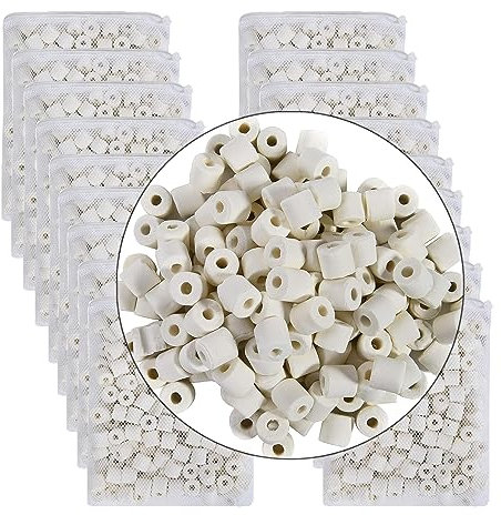 JIHAQUA Aquarium Bio Ceramic Rings 18 lbs Filter Media for Pond Fish Tank Canister Filter