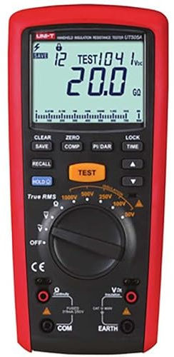 UNI-T Uni-trend Ground resistance meter UT505A 505B 1000V Digital Handheld True RMS Megger Insulation Resistance Meter Tester Multimeter Ohm Voltmeter Megohmmeter(UT505A)
