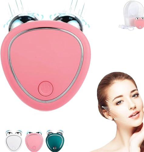 Skindion - Microcurrent Face Device Roller, Microcurrent Face Lift Device, 2024 New Lift the Face and Tighten the Skin, for Instant Face Lift, Firm, Wrinkle Remover (Pink)
