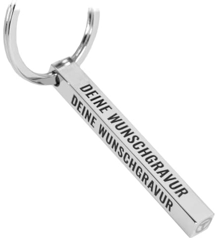 Tidero Cuboid Schlüsselanhänger mit Wunschtext personalisierbar - Geschenk aus Edelstahl - Gravur Wunschgravur Weihnachten Männer Frauen - Quader personalisiert - Silber (glänzend)
