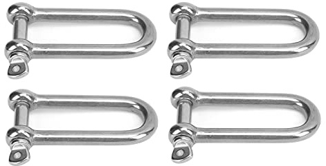 4 piezas alargan los tornillos de eslinga en U grilletes de elevacin de cable metlico grillete tipo U de acero inoxidable, resistente a la corrosin, fcil de usar para (10 mm