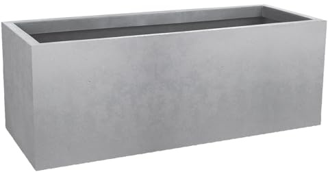EDA Planteringskruka Basalt'Up 57 L – betongimitation – enkel vägg – vattenhållningsområde – 79,5 x 29,5 x H 29,5 cm – betonggrå