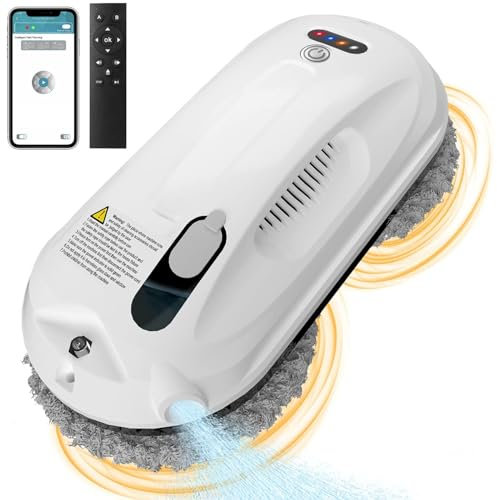 HEAXIY Smart Window Cleaner Robot, Automatic Water Spray Glass Cleaning Robotic with APP & Remote Dual-Control for Outdoor/Indoor Highrise Windows/Glass/Mirror