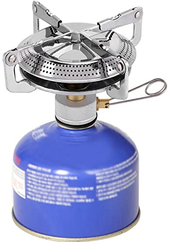 Réchaud de Camping Portable, Mini Brûleur de Cuisinière à Gaz d'extérieur, Réchaud de Pique-nique Pliable en Acier Inoxydable avec Puissance de Feu Réglable