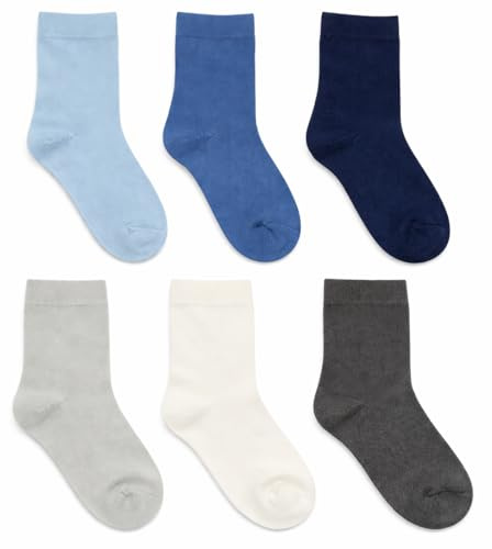 Baby Kids Boys Seamless Socks Cotton Ankle Socks Size 0-10 Years (6 Pairs) | Soft Newborn Toddler & Kids Socks, Durable School Socks, Flat Seam for Low Irritation, Comfort Socks, Plain & Printed Colours