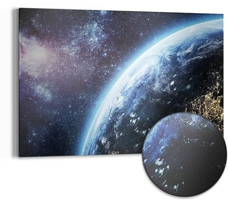 DEQORI Metall Magnettafel | 60x40 cm cm groß | Motiv Blick aus dem All | Whiteboard für alle Magnete | Magnetboard Wand-Tafel für Küche & Büro | Design Magnetwand Pinnwand magnetisch
