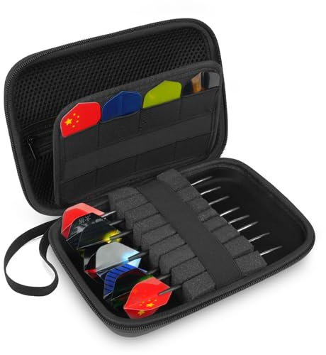 flintronic Dart Taschen Organiser, Harte Eva Dartpfeiletui, für 8 Stahlspitze und Weiche Spitze Darts, für Dart Spitzen, Flights, Schäfte und mehr Dart Zubehör (nur Box), 1 Piece