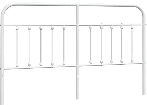 HETFTJN Rückwand Bett Wandkissen Kopfteil Bett Kopfenden - Kopfteil Metall Weiß 160 cm für Schlafräume Gästezimmer Bett Herbergen