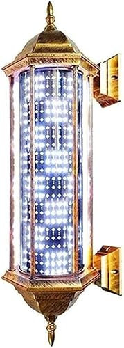 VUIKLCty Poste de luz LED for barbería, Letrero for salón, Poste de luz for peluquería al Aire Libre, luz giratoria, luz LED giratoria Retro Resistente al Agua, fácil de Instalar y Quitar(B)