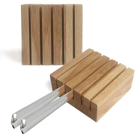 alouweekuky 2 Pezzi Porta Coltelli da Cassetto, Portacoltelli da Cassetto in Legno Ceppo Coltelli da Bistecca, Portacoltelli Piccolo Adatto per L'organizer del Cassetto della Cucina