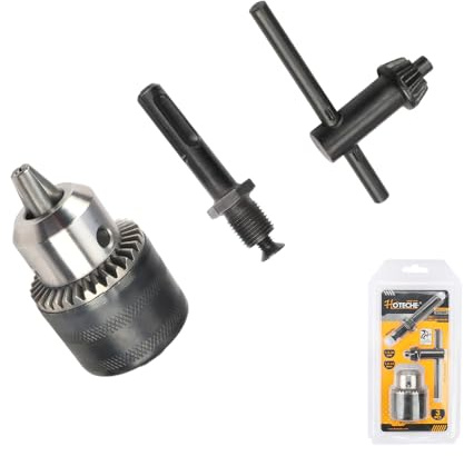 3-Piece Drill Chuck Set with Key & Adapter | 1/2-20UNF, 1.5-13mm Capacity | Heavy-Duty Replacement Chuck for Electric Drills & Drill Press