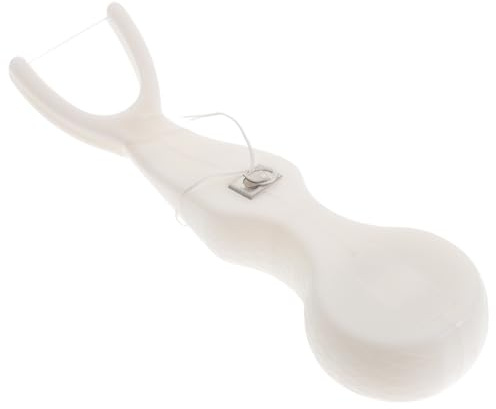 Porta Hilo Dental Reemplazable Blanco Abs y Nylon, Diseño Ergonómico | Casa y Viaje, Limpieza 360° Completa, Ayuda a Retirar Sarro, Formato Portátil