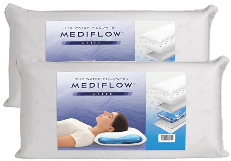 Mediflow Wasserkissen - Elite Collection Memory Foam Kissen Orthopädisches Kissen zur Linderung von Nackenschmerzen Verstellbares Wasserkissen zum Schlafen (40 x 80 cm 2er-Set)