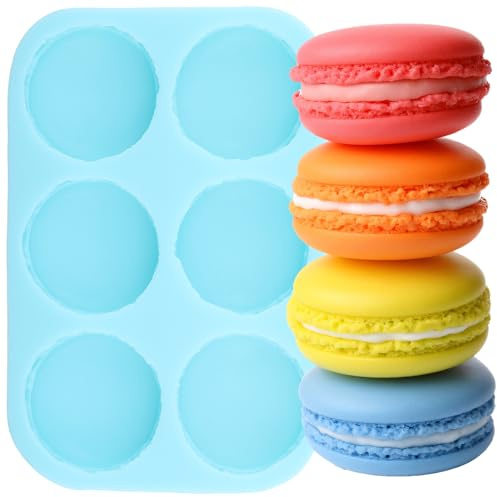 YABONAN 3D Macaroon Silicone Molds Macaron Hamburger Fondant Mold for Cake Decorating Cupcake Topper Chocolate Candy Gum Paste Polymer Clay