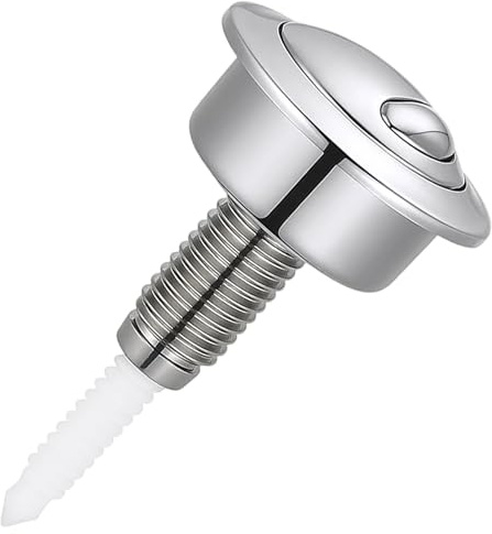 Toilet Flush Button Replacement, Push Button Toilet Flush for Siamp Optima 49, Silver Metal Drain Valve Button, Universal Bathroom Flushing Mechanism, Easy Install Commode Activator