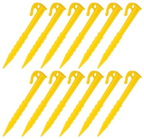 HONITANO Estacas de Plástico para Tiendas de Campaña al Aire Libre 14,6 Cm Dentadas Resistentes al Viento Paquete de 20 Unidades para Camping Mochileros y Senderismo