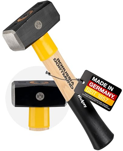 PICARD Fäustel BVB-Edition SecuTec®, Nr. 43 HS, 1.000 gr. | Im Offiziellen Borussia Dortmund Design | Hammer Lizenzprodukt für echte Borussia Fans | Profi Qualität | Picard Hammer |